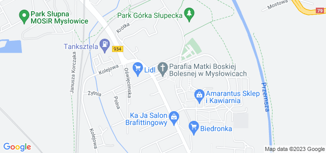 Mapa dojazdu Brzęczkowice - Kościół pw. Matki Bożej Bolesnej Mysłowice