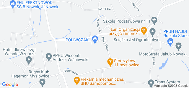Mapa dojazdu Zakład Mięsny POLIWCZAK spółka jawna Mysłowice