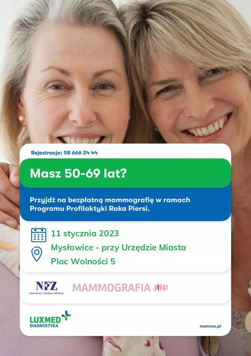 Bezpłatne badania mammograficzne w Mysłowicach. Przebadaj się! / fot. UM Mysłowice