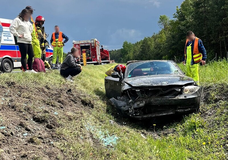 Dachowanie na A4 w Mysłowicach – jedna osoba ranna