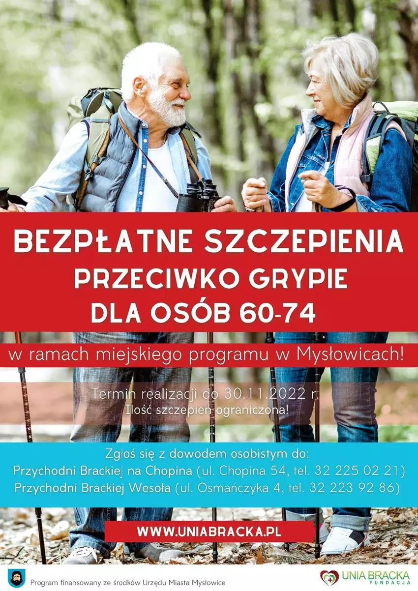 Fundacja Unia Bracka zaprasza na bezpłatne szczepienia w Mysłowicach / fot. org