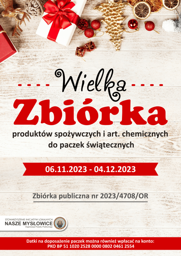 Mysłowice: Zbiórka produktów spożywczych i art. chemicznych do paczek świątecznych / fot. Stowarzyszenie Inicjatyw Lokalnych Nasze Mysłowice