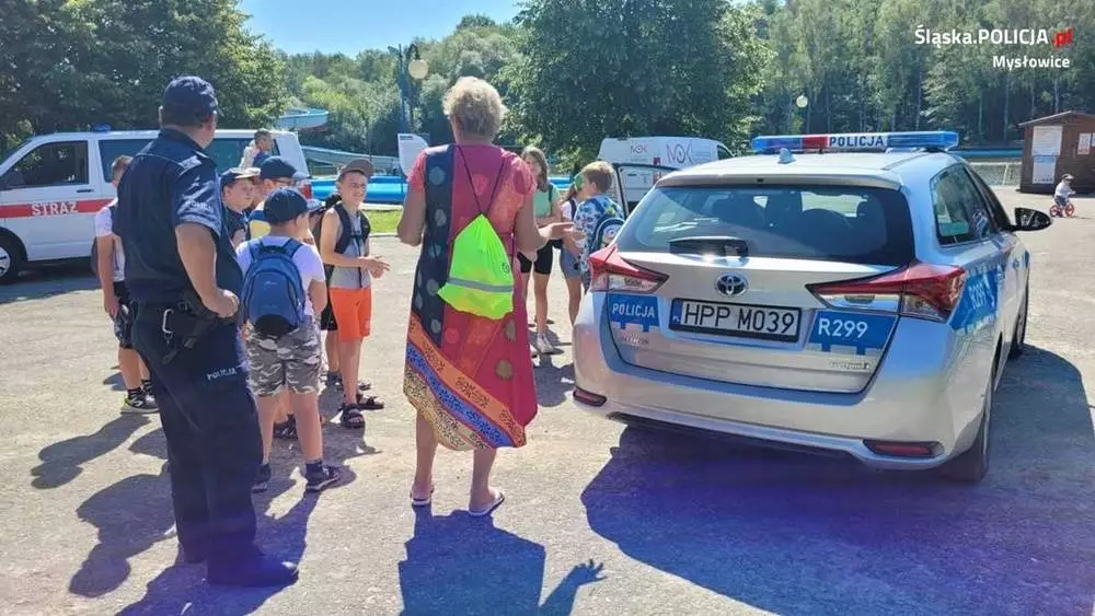 Policjanci wzięli udział w pokazie ratownictwa wodnego w Parku "Słupna" / fot. KMP Mysłowice