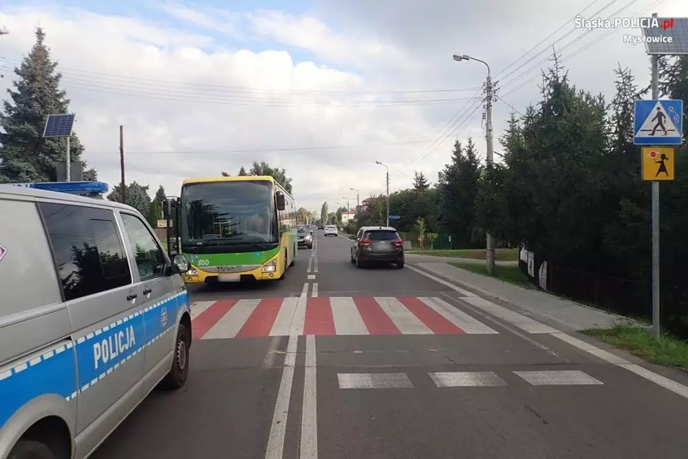 Potrącenie 12-letniego rowerzysty w Kosztowach / fot. KMP Mysłowice