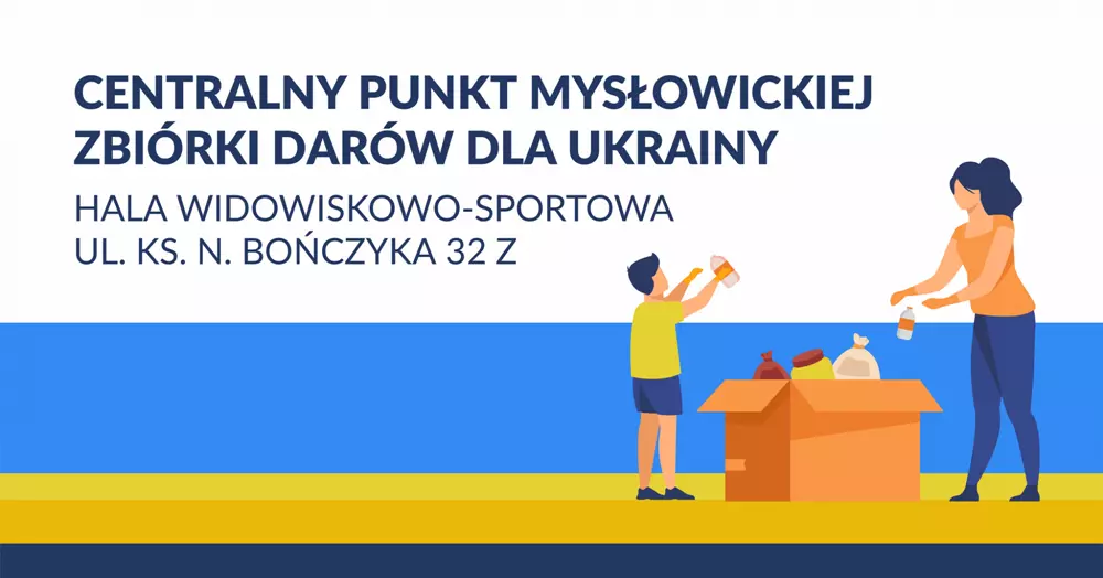 Zmiana godzin funkcjonowania Centralnego punktu zbiórki darów dla obywateli Ukrainy / fot. UM Mysłowice